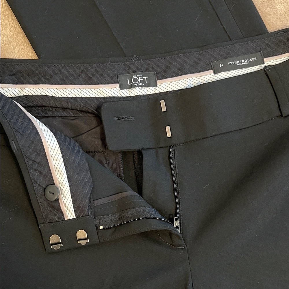 LOFT Women's Marisa Black Trousers size 6P - Picture 2 of 8